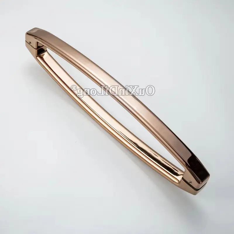 

European 304 Stainless Steel Bathroom Door Handles Shopping Mall Office Building Glass Door Pulls Handles Rose Gold/Chromed