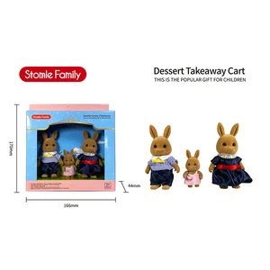 Familiensimulation Floresta Kaninchen, DIY -Spielset, Mini -Bärenfigur, Spielzeugpuppen, Kindergeschenke 8 Hauptverkaufsmaschine Plüschbär - №1