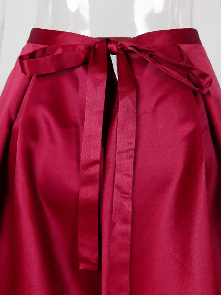 Burgundy Tie Up Skirt For Ball Gown Gold Green Black