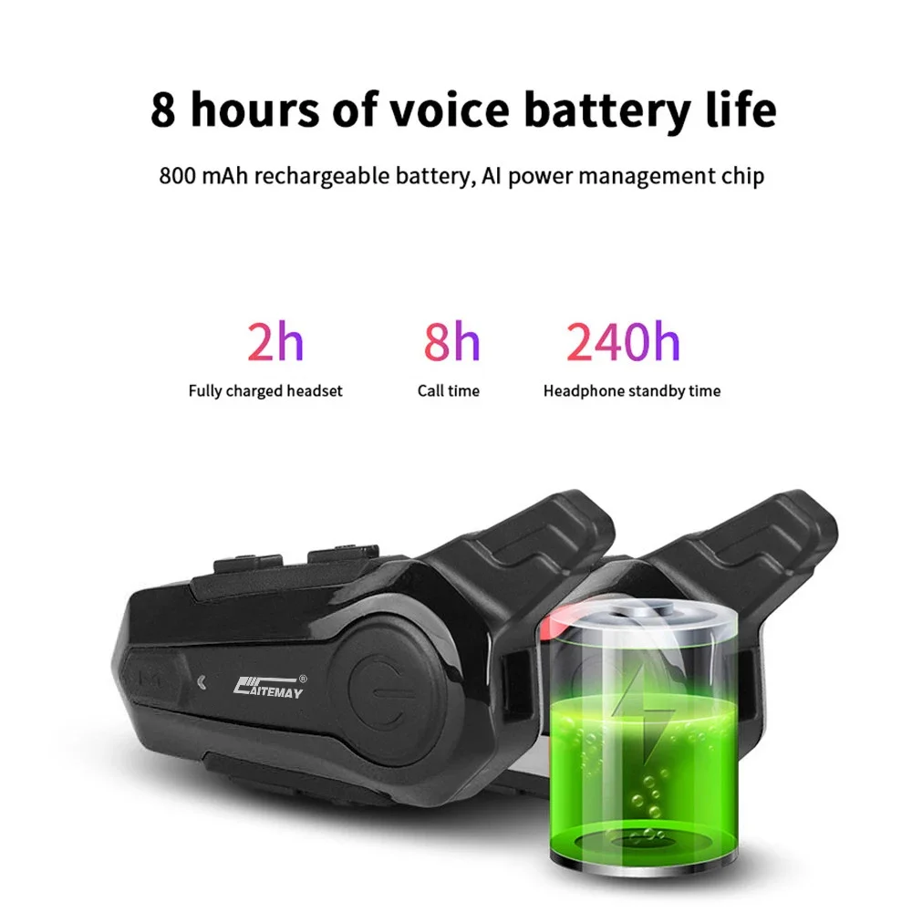 Moto Helmet Intercom Headset Bluetooth-compatible 5.0 Motorcycle Earphones Wireless Interphone Speaker Headphone Handsfree Call