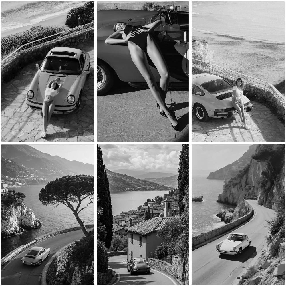 Vintage Black and White Car Poster Car Repair Poster and Picture Canvas Painting Wall Art Home Bedroom Decor Print Mural Cuadros