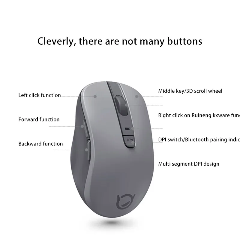 ماوس لينوفو شياو شين M1 روك رمادي فاتح صوت ماوس لاسلكي ماوس مكتب ماوس