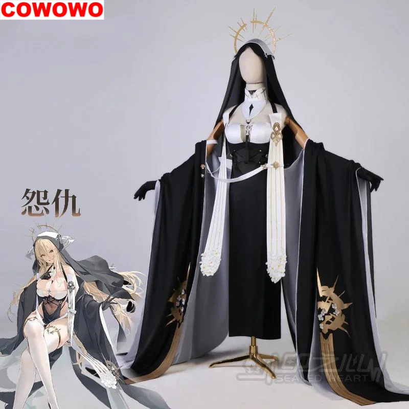 COWOWO Azur Lane HMS Implacable Nun Game Suit Elegant Dress Uniform Cosplay Costume Halloween Carnival Party Outfit Women