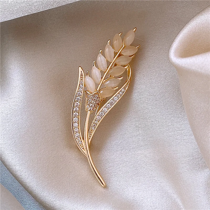 

2PC wheat ear brooch high-end exquisite coat sweater pin accessories 2023 new trendy temperament corsage decoration versatile