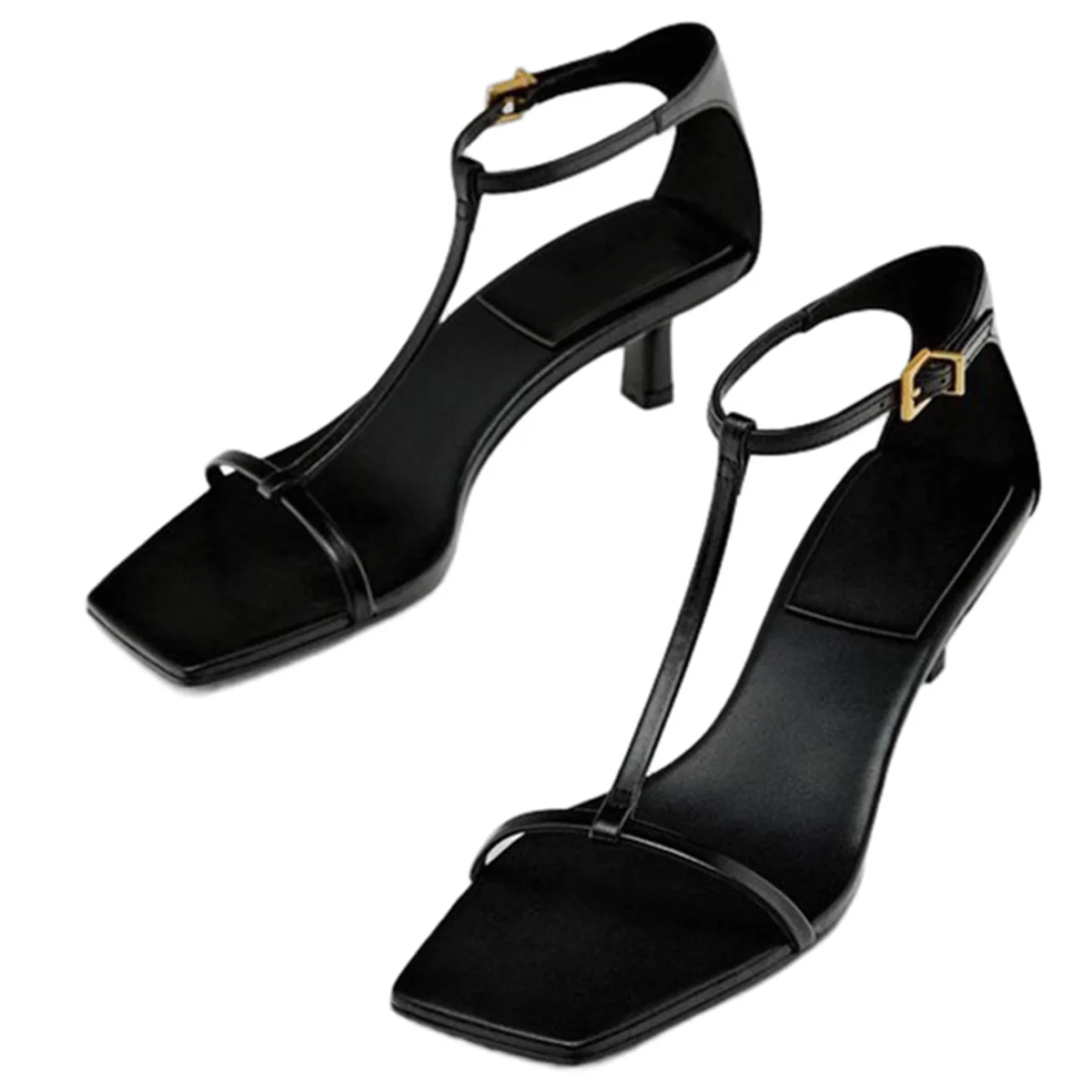 

Withered French Minimalist 5cm High Heels Sexy Stiletto Leather Open Toe Sandals Fashionable Temperament Summer Shoes Women