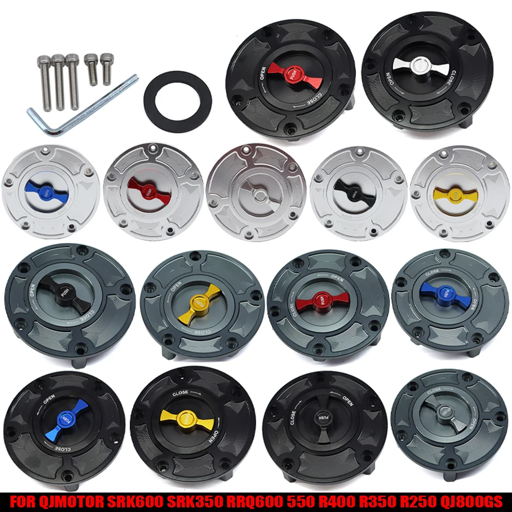 

For QJMOTOR SRK600 SRK350 RRQ600 R400 R350 R250 Motorcycle Accessories CNC Aluminum Keyless Gas Tank Cap Cover