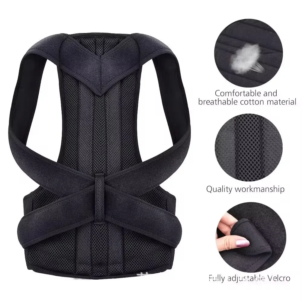 Back Brace Posture Corrector Lumbar Straightener Waist Coluna Postura Vest Correct Corset Shoulder Support Belt for Men & Women - view 3