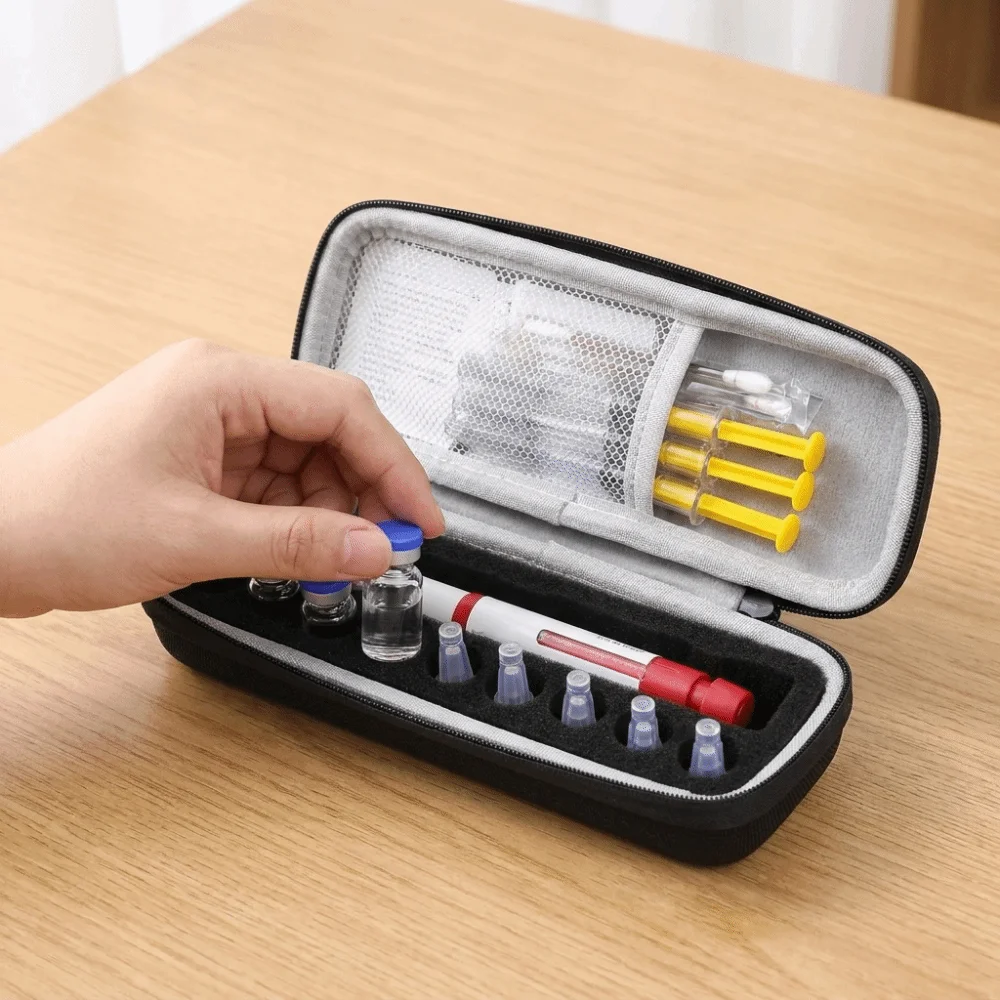 Portable 3ML Insulin Vial Storage Case 9 Slots Dust-proof Insulin Vial Protector EVA Waterproof Essential Oil Case Diabetes Care