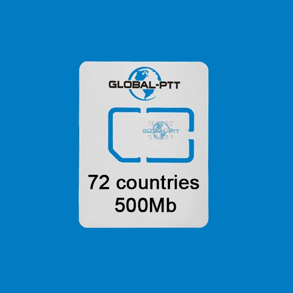 72 Landen Global-Ptt Sim-kaart 4G Europa Amerika Afrika Azië Australië Internet Telecom Mobiele Internet Chip Poc walkie Talkie