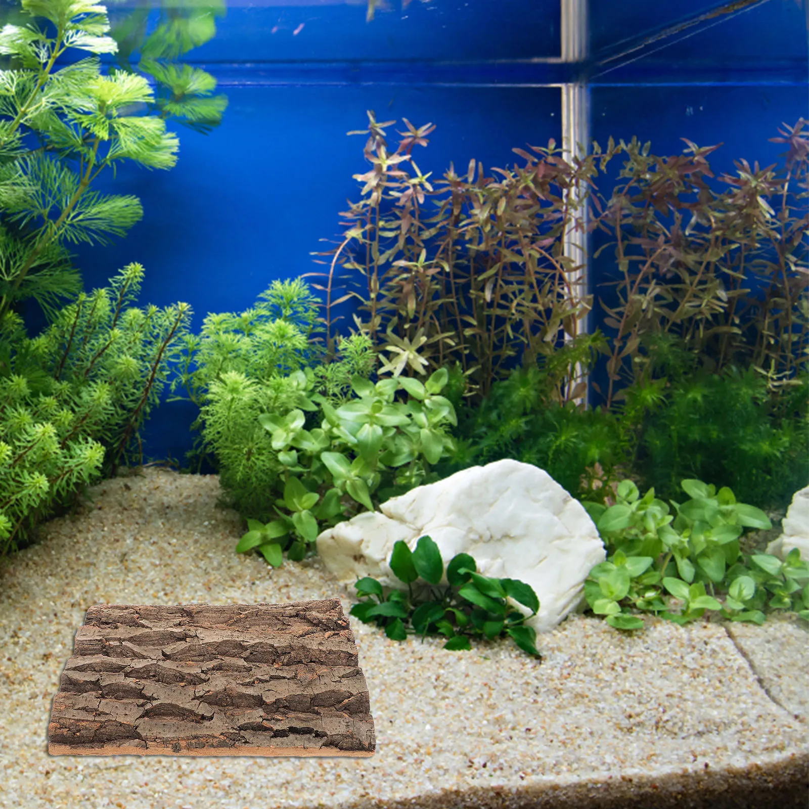 

2pcs Decorative Bark For Terrarium Realistic Reptile Tank Background Non-Slip Climbing Surface Habitat Decor For Bearded Dragons