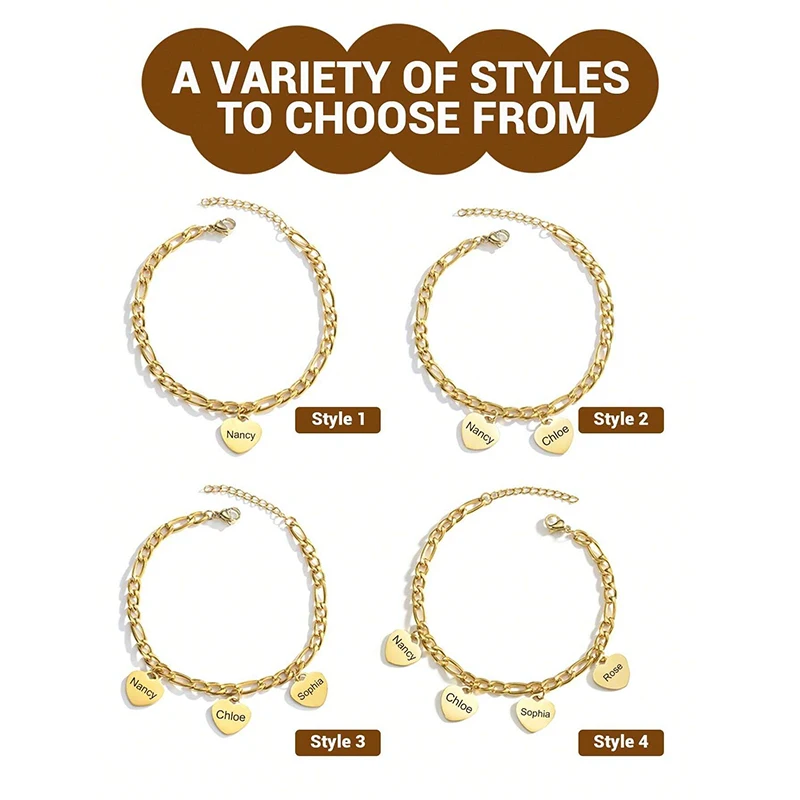 Customized Name Bar Engraved Bracelet Personalized Stainless Steel ID Bracelets Handmade Friendship Couples Birthday Jewelry