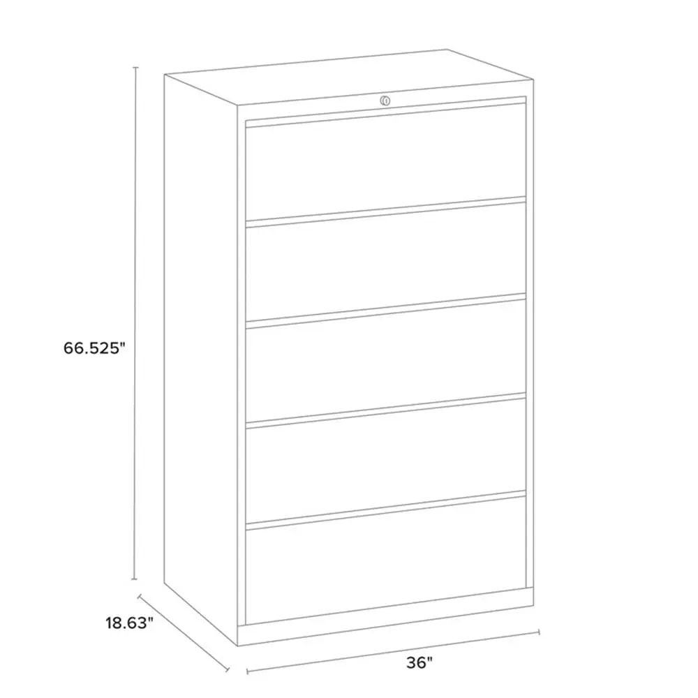 Hirsh 36 inch Wide 5 Drawer Metal Lateral File Cabinet for Home and Office, Holds Letter, Legal and A4 Hanging Folders