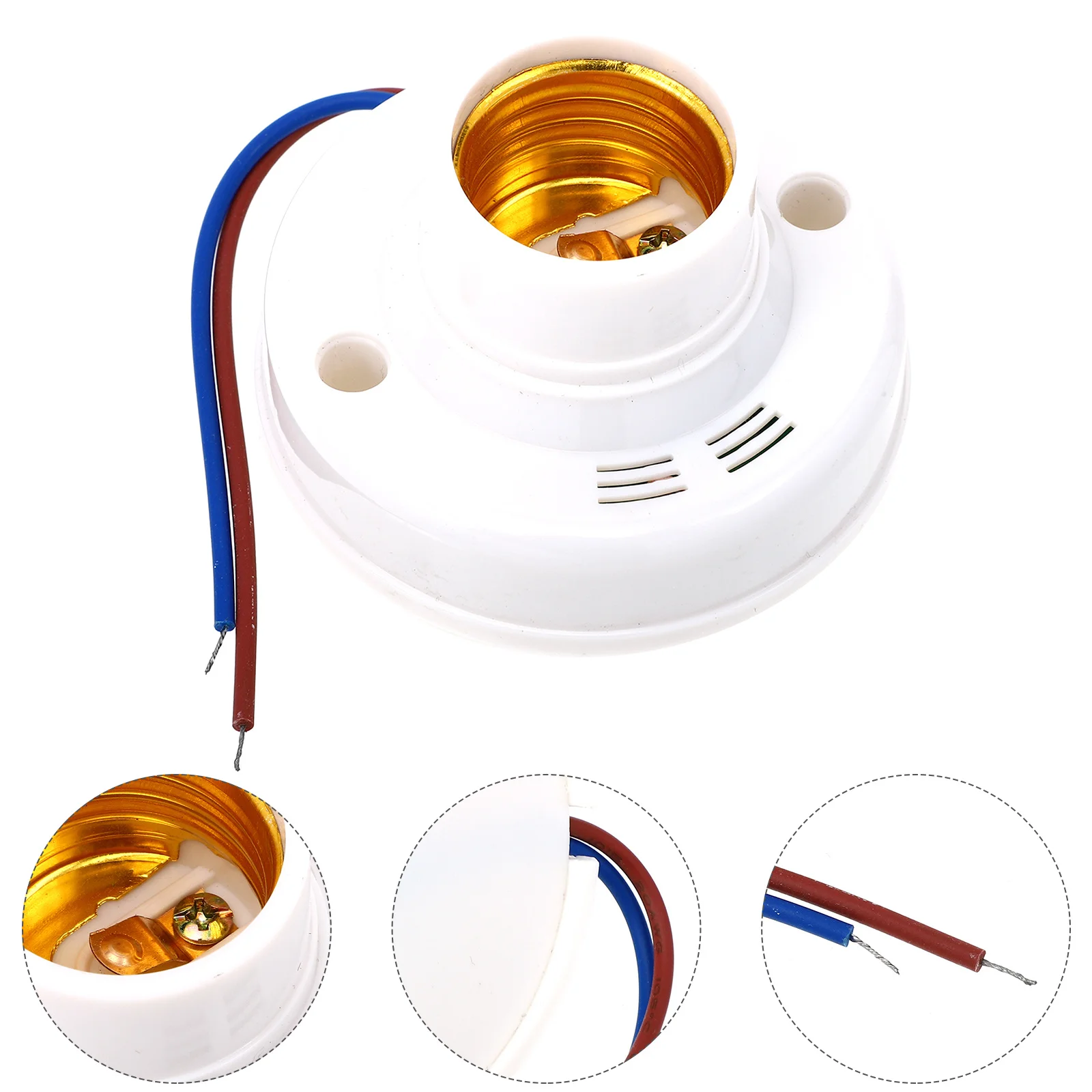 2 قطعة مقبس المصباح قوي E27 حامل الضوء صوت الاستشعار السيارات على قبالة قاعدة مضيئة لحامل مصباح الليل #5