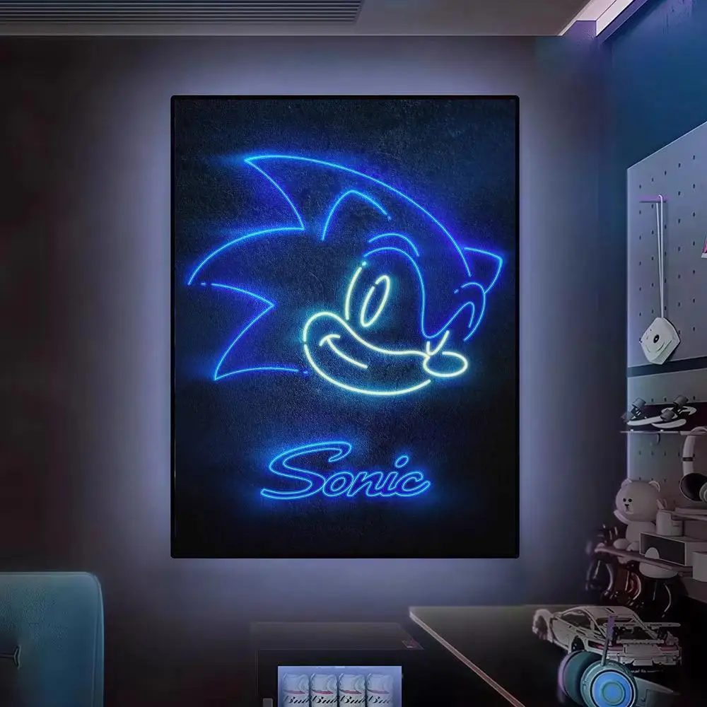 Cyberpunk-Neon-Stil S-Sonic Poster Moderne Ästhetische Wanddekoration Premium Raumdekoration Schlafzimmer Gaming-Setup – Detail 11