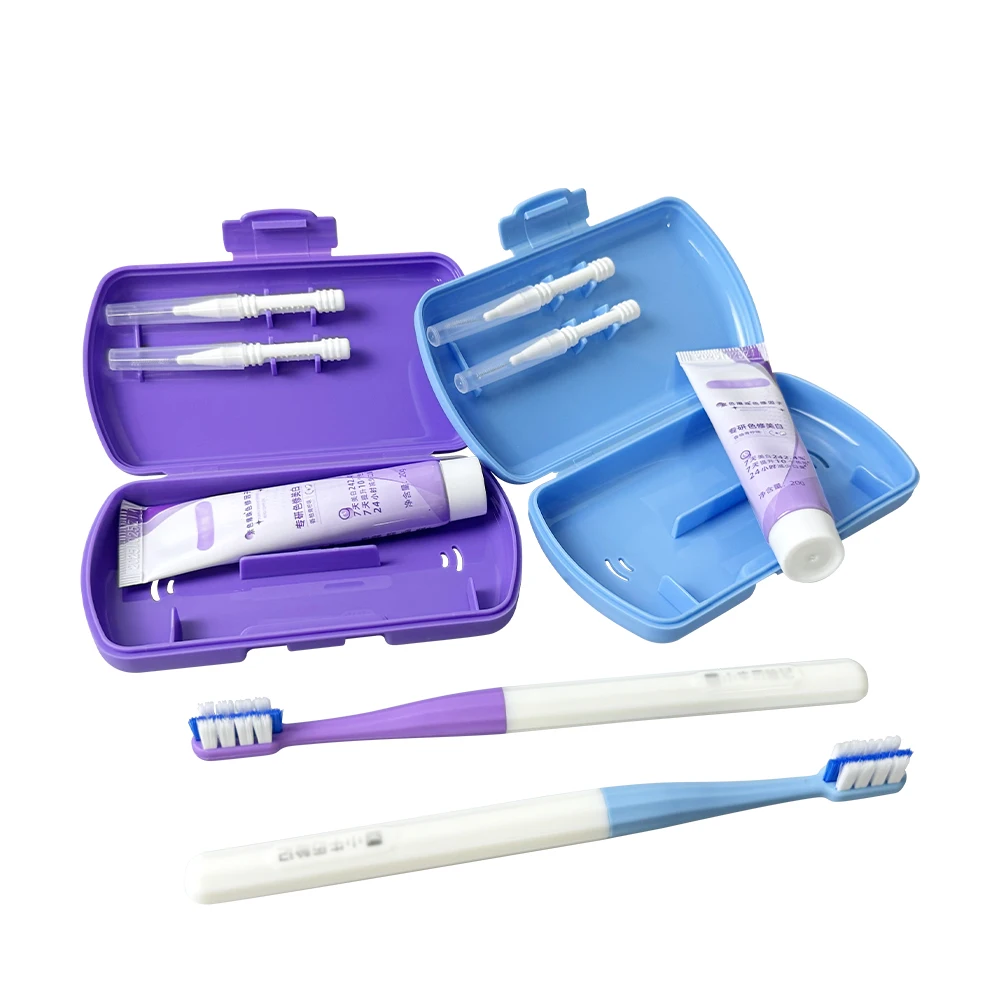 Portable Toothbrush Set Travel Outdoor Dental Cleaning Care Tool Detachable Screw Toothbrus Toothpaste Interdental Brush