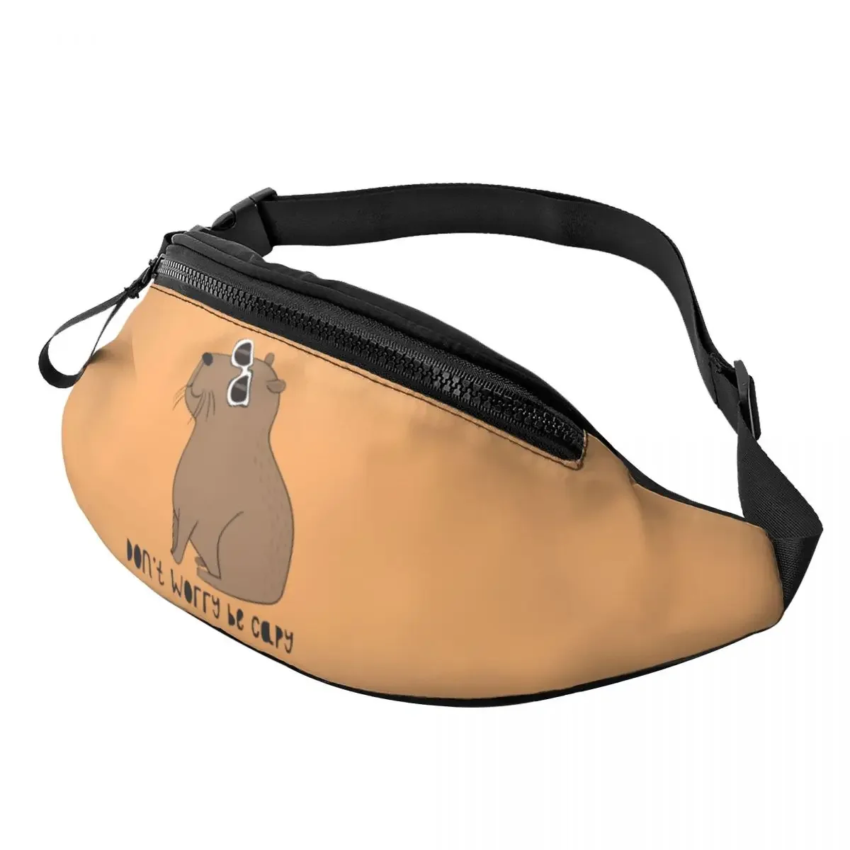 Don't Worry Be Capy Cute Capybara Fanny Pack pour hommes et femmes, Cool Animal Crossbody Waist Bag, Running Phone Money Powder