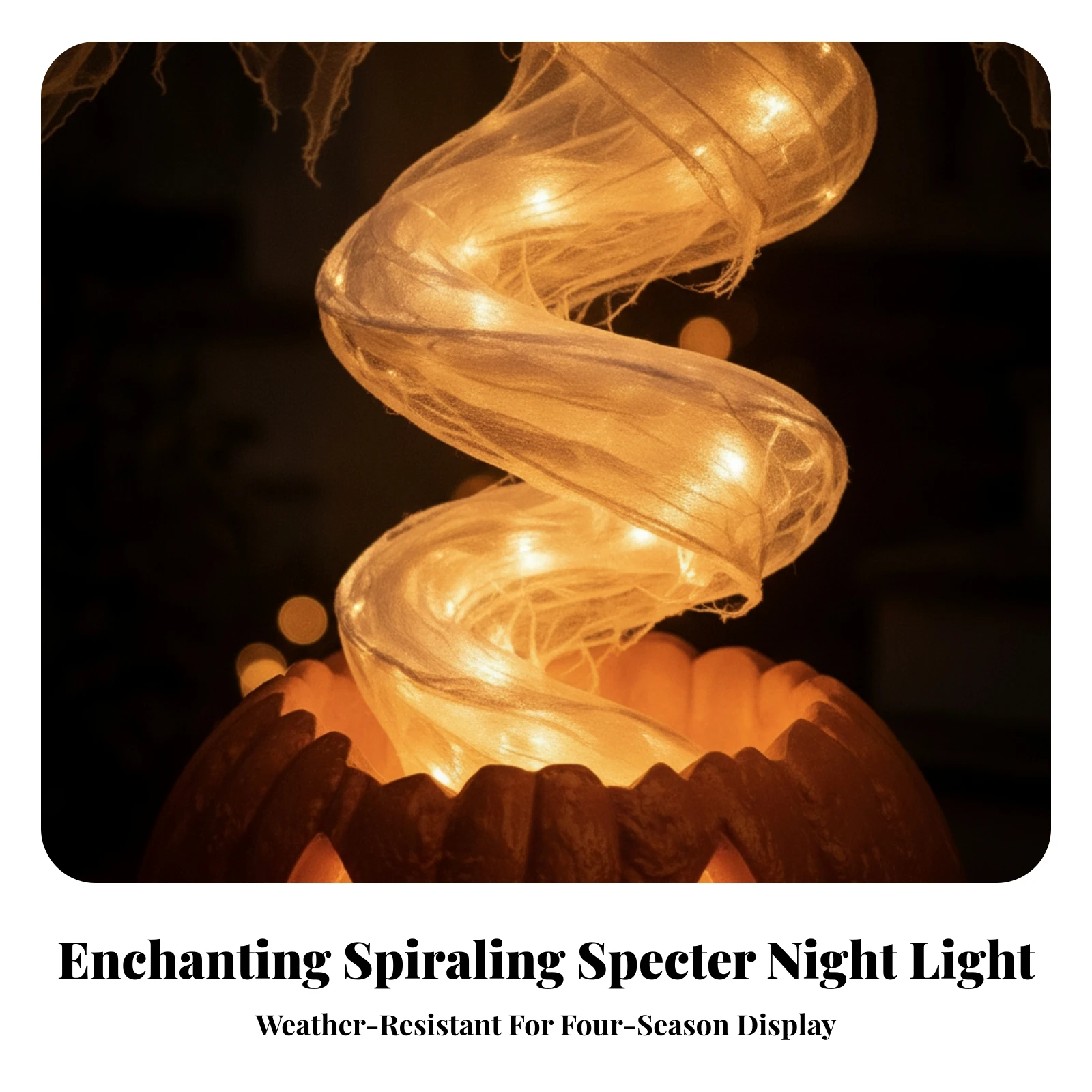 Floating Ghost Halloween Ornament with Pumpkin Base Seasonal Swirling Ghost Pumpkin Yard Lamp Warm LED Glow Spooky for Garden