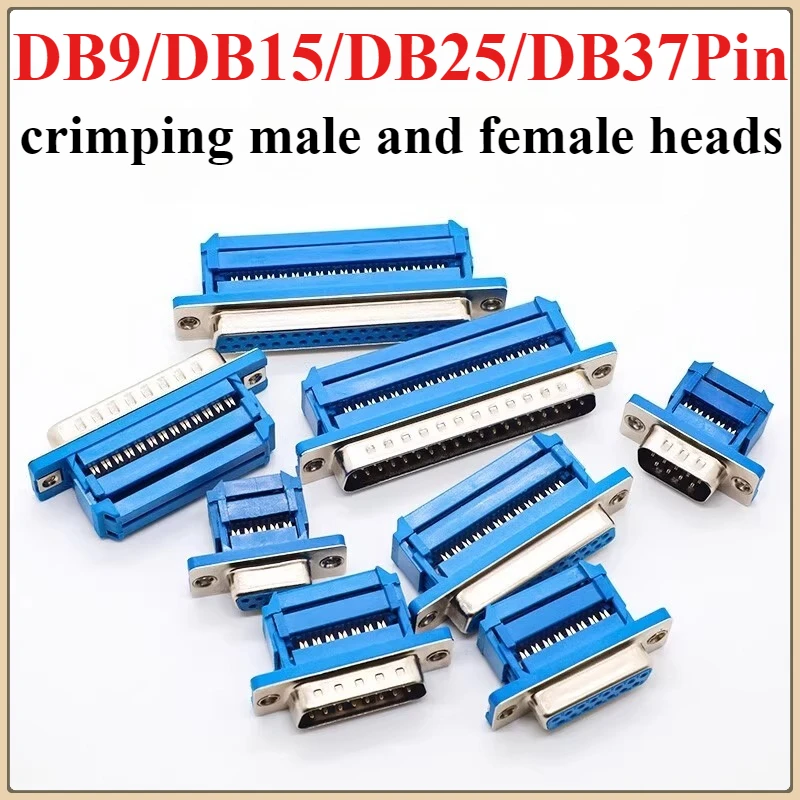

5pcs Db9 Db15 Db25 Db37 Didc9/Didc15/Didc25/Didc37 Male Female Plug Serial Port Connector Idc Crimp Type D-Sub Rs232 Adapter