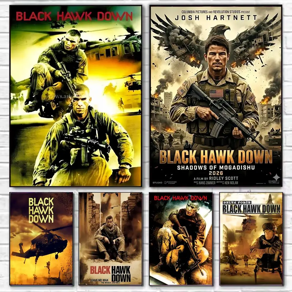 Movie War B-Black Hawk D-Down Poster HD Art Decorative Wall Art Waterproof Home Décor Gift