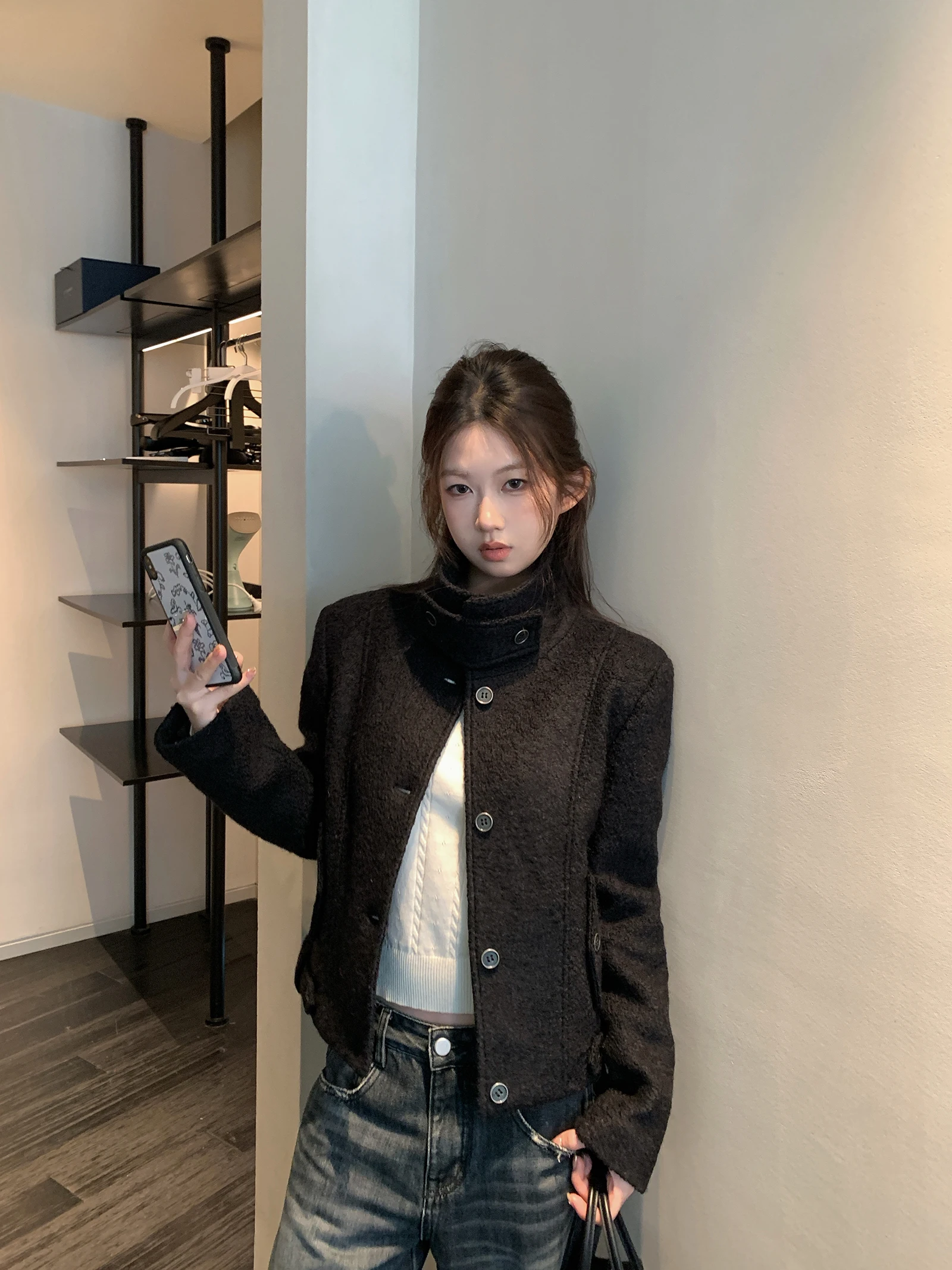 

Berkeley Winter ort Cotton Insert Casual Woolen Coat Stand Collar Thiened Warm Ladies' Loose Fit Faionable Outerwear