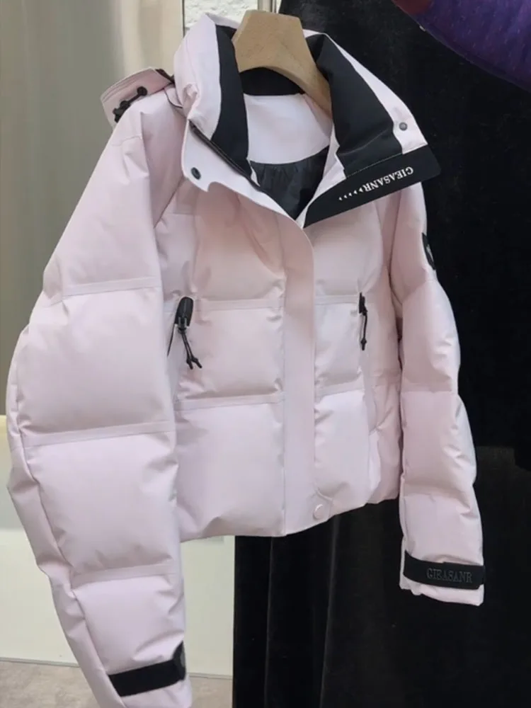 Único ort rosa parka feminino para baixo jaet coreano sle casaco de inverno de alta qualidade commute sle 90% branco du para baixo enchimento