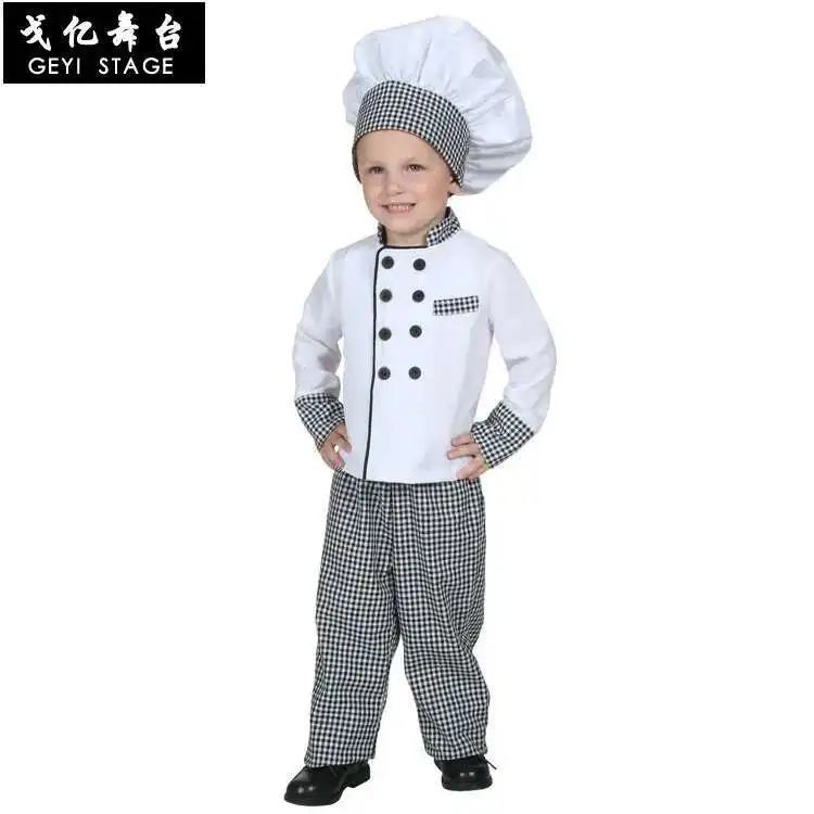 Kinder Jungen Koch Uniform Hemd + Hose + Mütze Kleidung Set Männer Cosplay Kostüme Erwachsene Frauen Maskerade Kleid Kellnerin Leistung