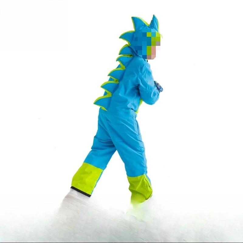 

Children's Ski Suit One-piece Cartoon Dinosaur School School Winter Single and Double Ski Suit Equipment