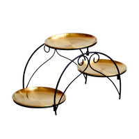 3 Layers Cake Stand Stainless Steel Iron Dessert Display Rack Fruit Tray Food Serving Plate Storage Bracket Birthday Party