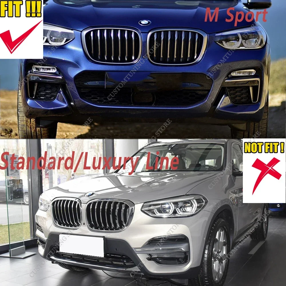 For BMW X3 G01 X4 G02 MT Style Front Bumper Lip Spoiler Splitter Diffuser 25d 30d M40i M40d M sport 2018-2021 Pre-Lci Tuning