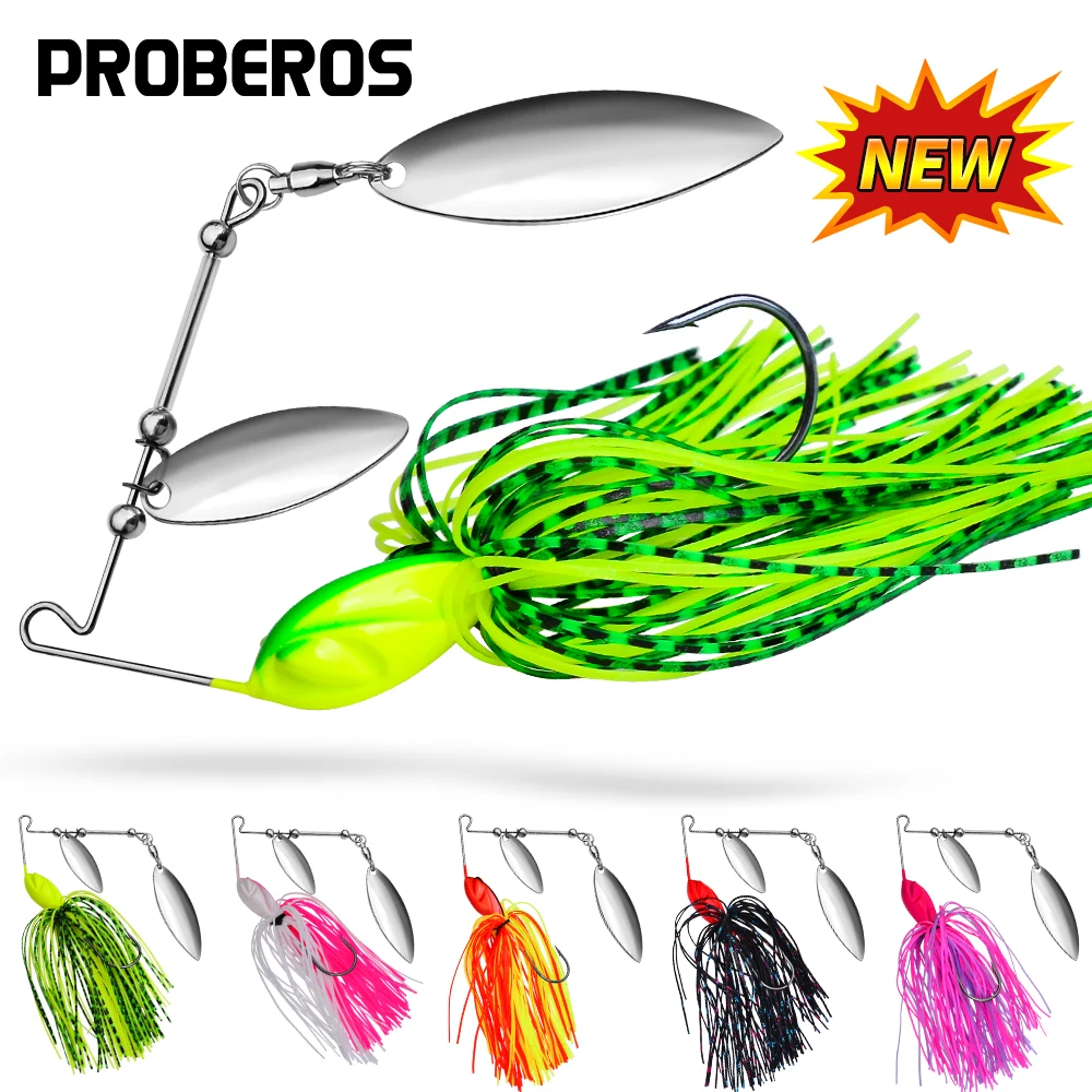 PROBEROS 1pc/5pcs Rotating Fishing Lures Squid Artificial Bait Bearded Saltwater Trolling Sequins Baits Fishing Spoon Lure
