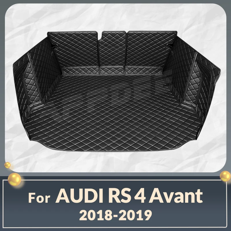 

Auto Full Coverage Trunk Mat For Audi RS 4 Avant 2018 2019 Leather Car Boot Cover Pad Cargo Liner Interior Protector Accessories