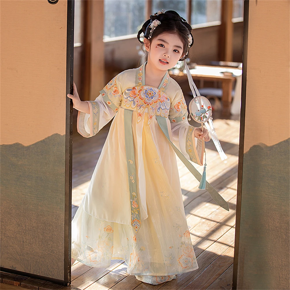 

New Hanfu Spring Autumn Girl Tang Suit Children Chinese Traditional Ancient Costume Summer Princess Dress Elegant Fairy Clothing