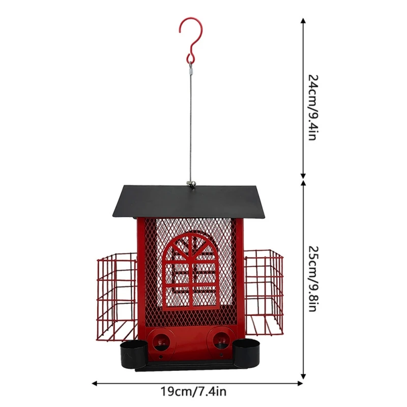 Metal Bird Feeders For Outside Hanging Wild Bird Feeder Outdoor Iron Mesh Birdfeeders Easy To Clean No Assembly Required