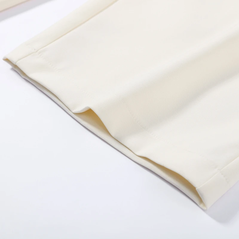 Eleganter Damenanzug mit Schnallengürtel, Blazer mit Revers und langen Ärmeln, schmal geschnittener Mantel und weit geschnittene Hose – Frühlingsneuheit – Detail 10