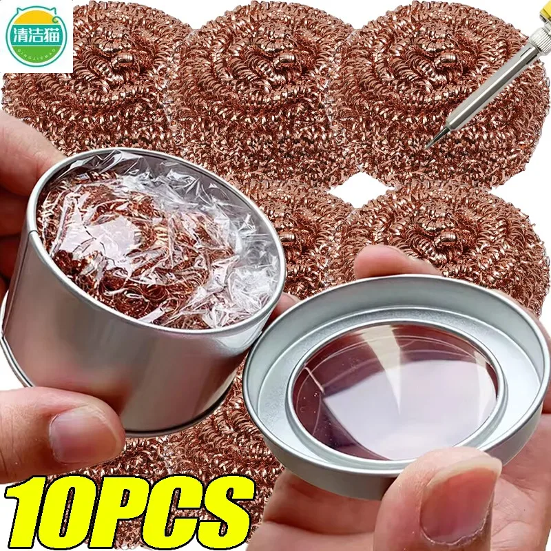 Brass Solder Tip Cleaner Sponges Balls Copper Wire Scrubbers for Soldering Iron Tips Easy Oxide Removal No Water Needed