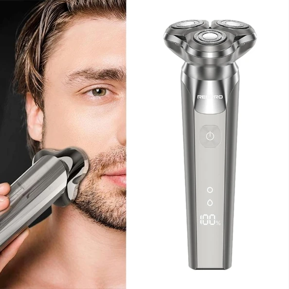 

2026 New ModelHot Men Shaver USB Rotary Rechargeae Waterproof Triple ade Shaver with USB Charging