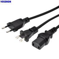 Universal 2Prong Male Plug To IEC320 C17 Female Adapter AC Power Cord For PS4 Pro EU/US Standard Power Supply Charging Cable