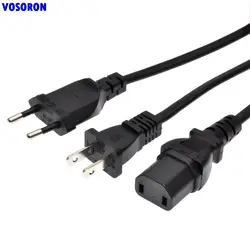 Universal 2Prong Male Plug To IEC320 C17 Female Adapter AC Power Cord For PS4 Pro EU/US Standard Power Supply Charging Cable