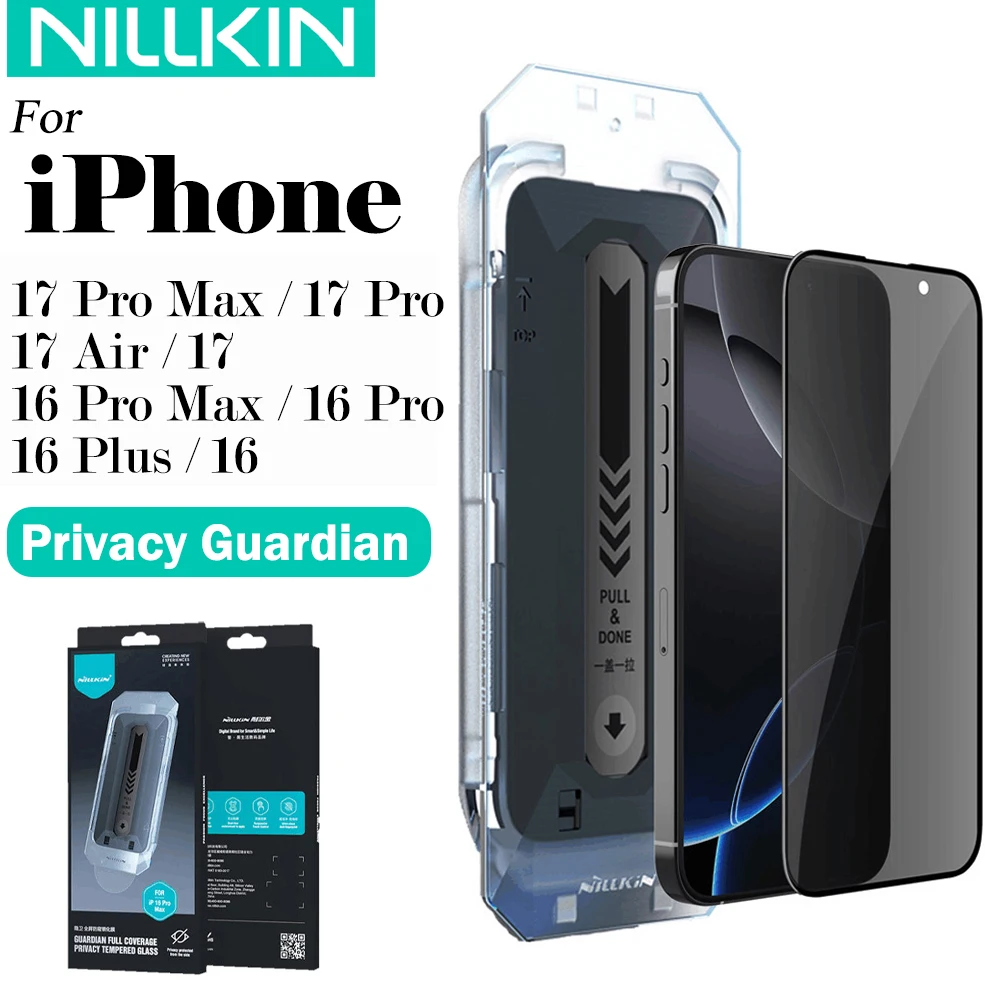 

Nillkin For iPhone 17 Pro Max 16 Pro Max 17 Air 16 Plus Guardian Full Coverage Easy Install Privacy Guardian Screen Protector