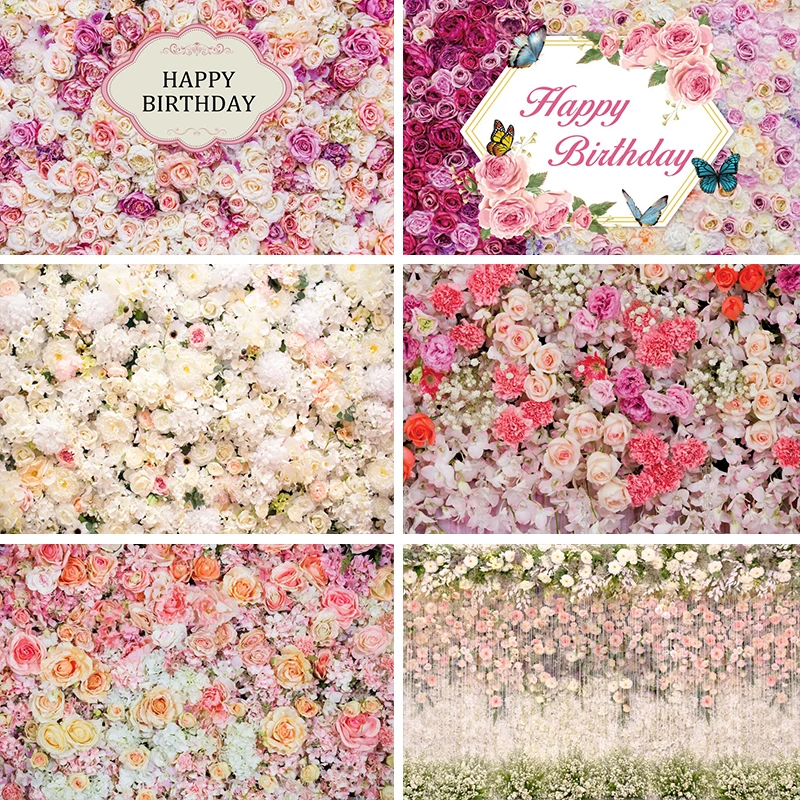 Laeacco Flower Wall Photo Backdrops Wedding Spring Blossom Party Baby Portrait Photography Background Photocall For Photo Studio