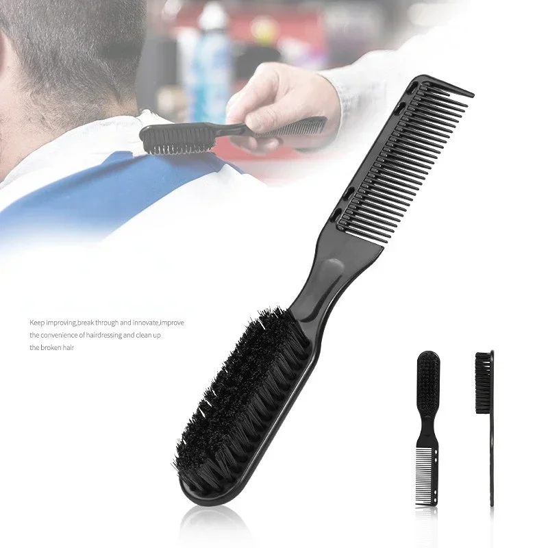 Double-sided Comb Brush Black Small Beard Styling Professional Shave Barber Vintage Carving Cleaning