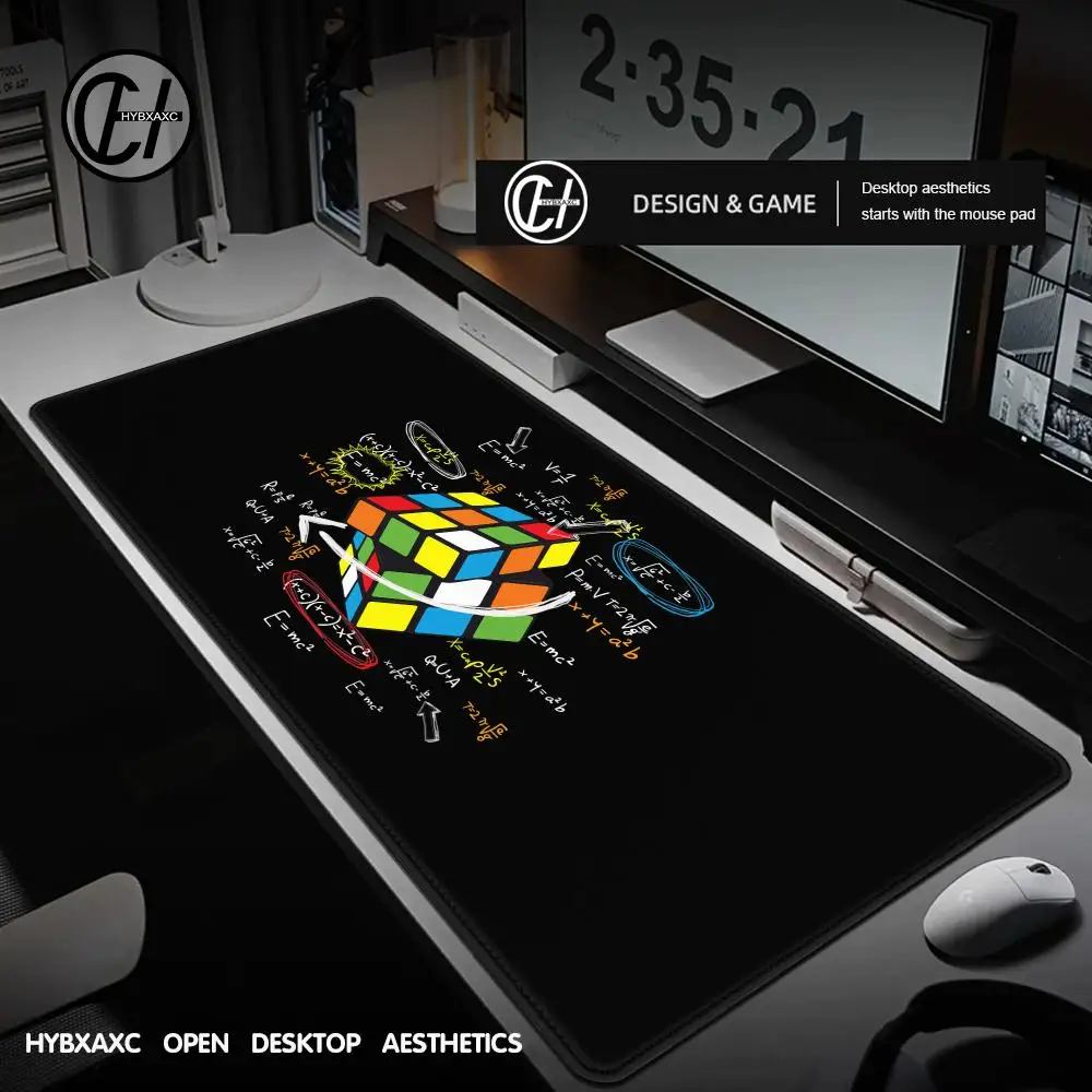 HYBXAXC Mouse Pad Cute HD Desk Pad Game R-Rubik C-Cube Mouse Pad Anti Slip Rubber Edge Locked Thickened Laptop Gaming Desk Mat