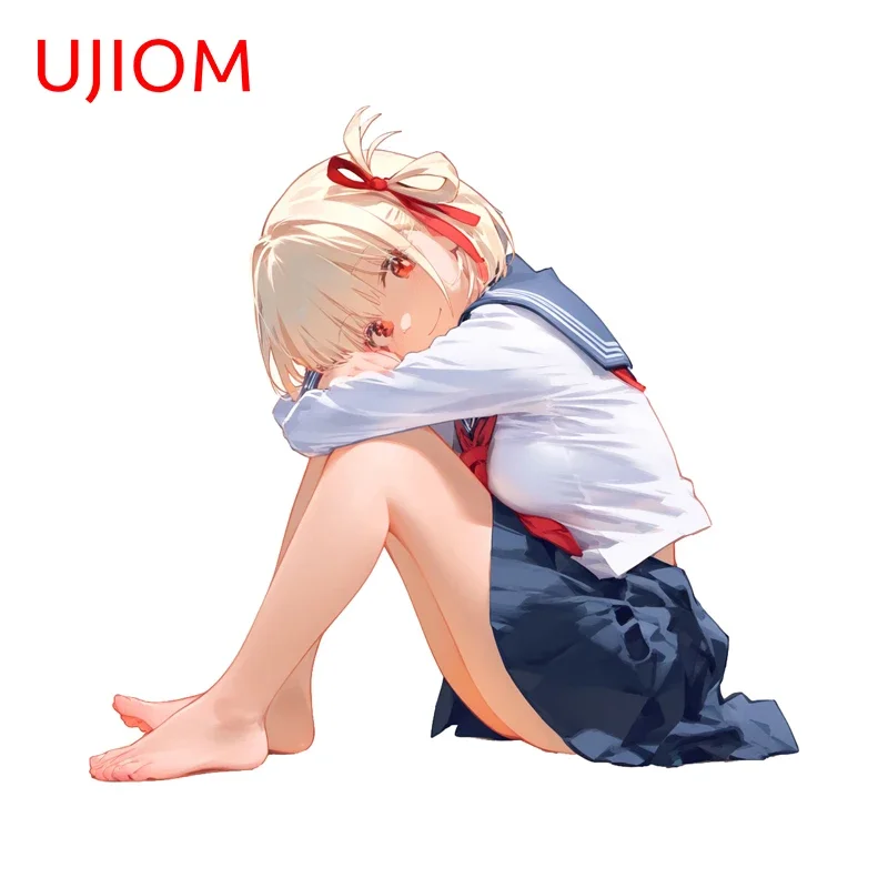 UJIOM Kawaii Nishikigi Chisato Sitting Posture Wall Sticker Exquisite Enchanting Waterproof PVC Decal Pretty Wardrobe Decoration