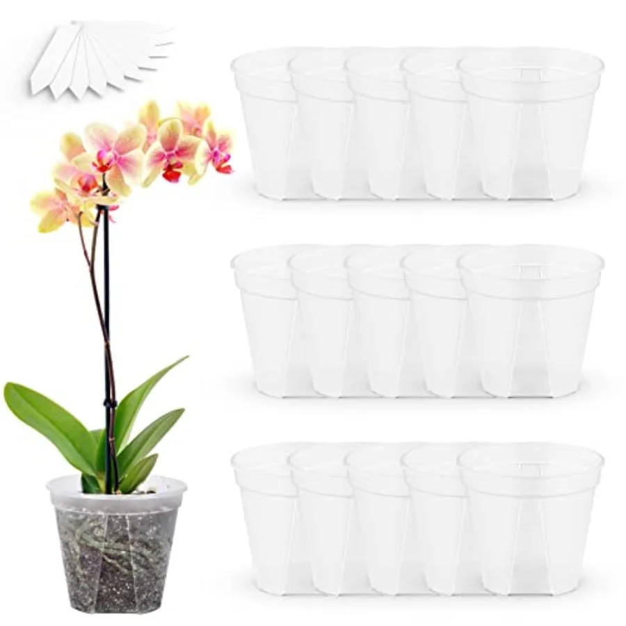 

6inch Transparent Plastic Nursery Pots Planter Garden Pots with Drainage Hole Indoor Modern Drative Seedling Containers for Orc