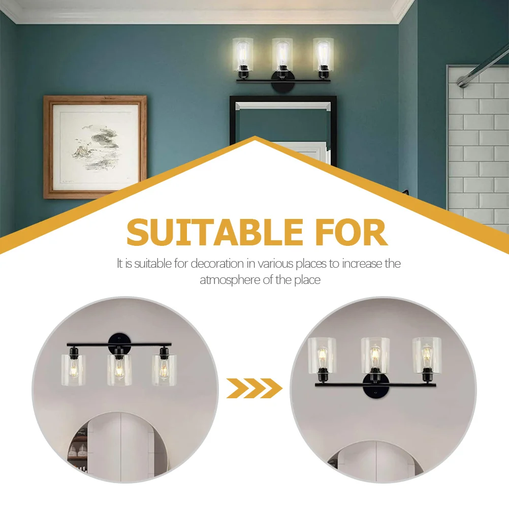 

Vanity Mirror Lamp Bathroom Hallway Light Iron Glass Long Service Life Easy Install Mirror Front Lights Hallway Light