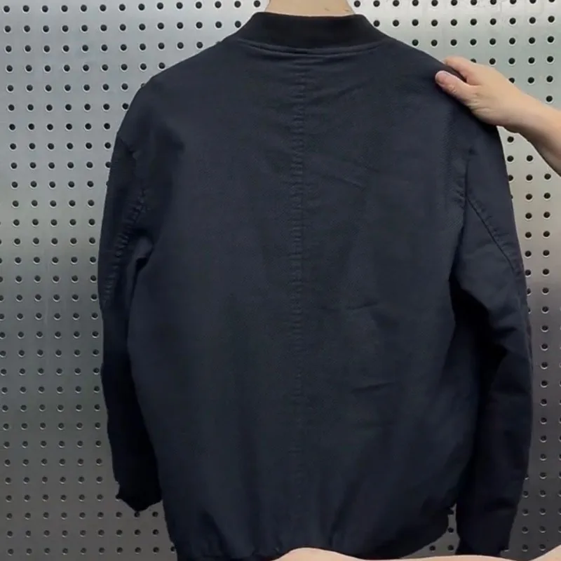 Spring Autumn Men Clothing Bomber Jacket Military Motorcycle Jackets Patchwork Coats Long Sleeve Zipper Slim Stand Collar New - Image 6