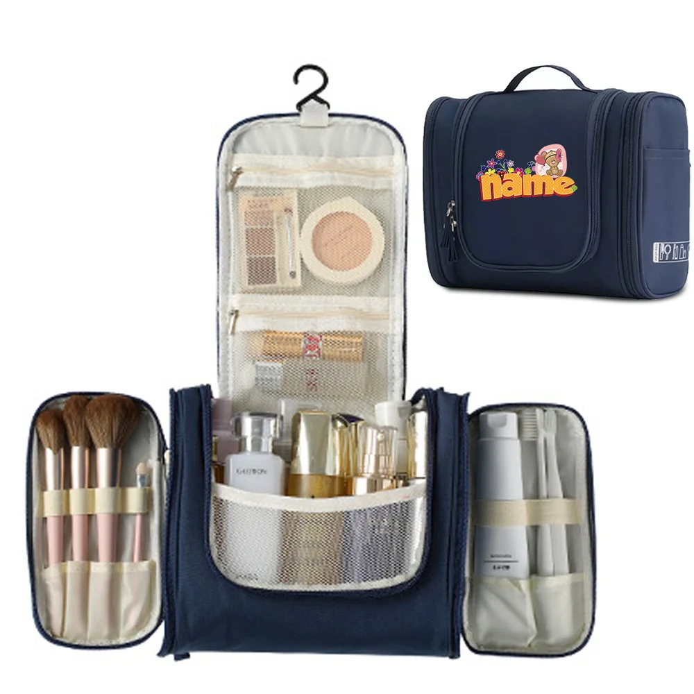Sac à cosmétiques personnalisé avec nom, petits sacs à cosmétiques portables, sac à main de toilette, portefeuille d'argent, pochette de rangement pour rouge à lèvres