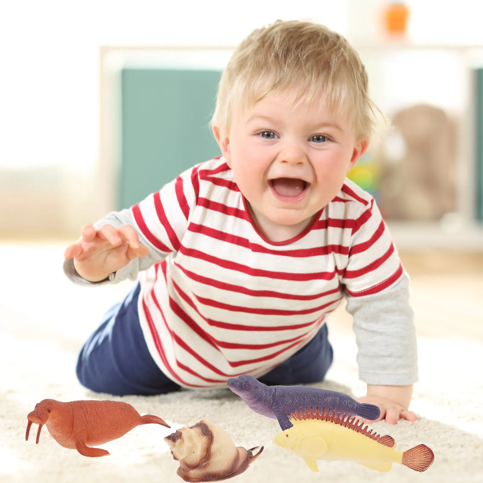 

Набор из 12 реалистичных фигурок морских животных: легкие пластиковые модели для фотосъемки, домашнего декора и раннего развития