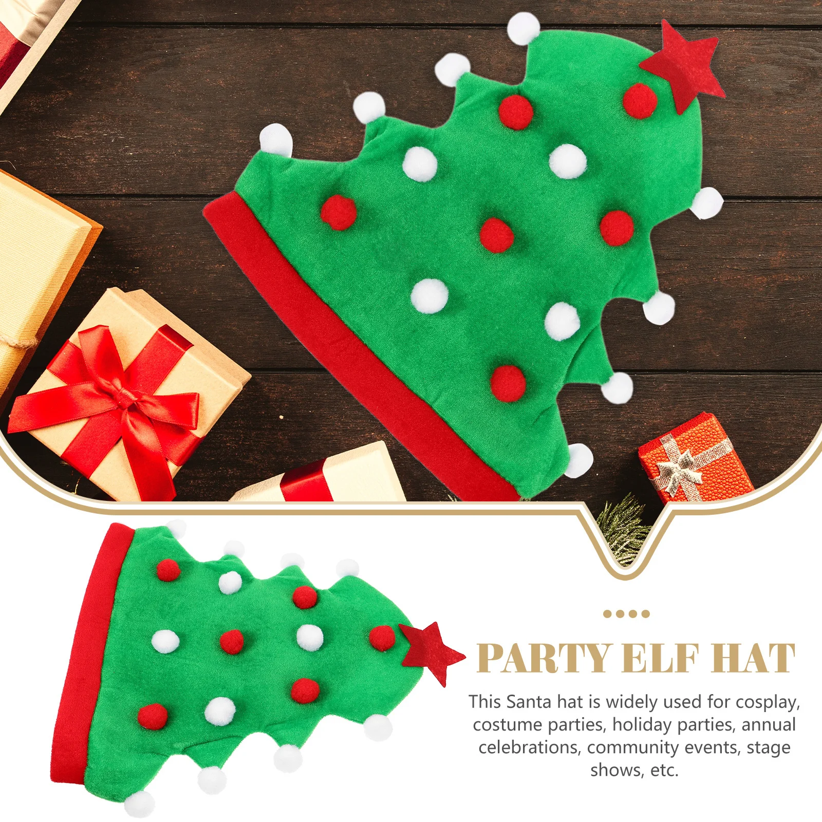 

Christmas Hat Santa Hats for Adults Xmas Party Costume Accessories Warm Holiday Decorative Headwear Carnival Photo Prop
