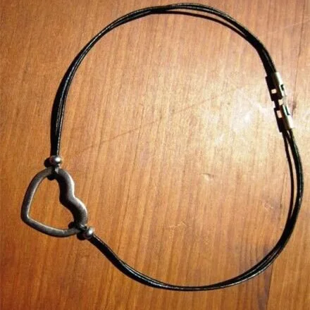 1 Pc Trendy Heart Design Fashion Black Leather Rope Silver Color Necklace Men Women Couple Party Date Gitf Jewelry